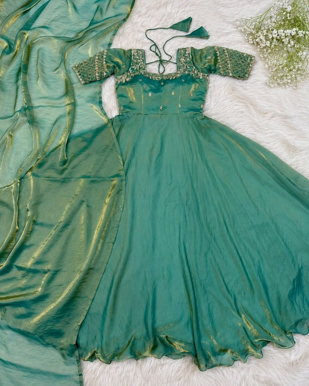 Anarkali  "Kalki" - Vert pistache