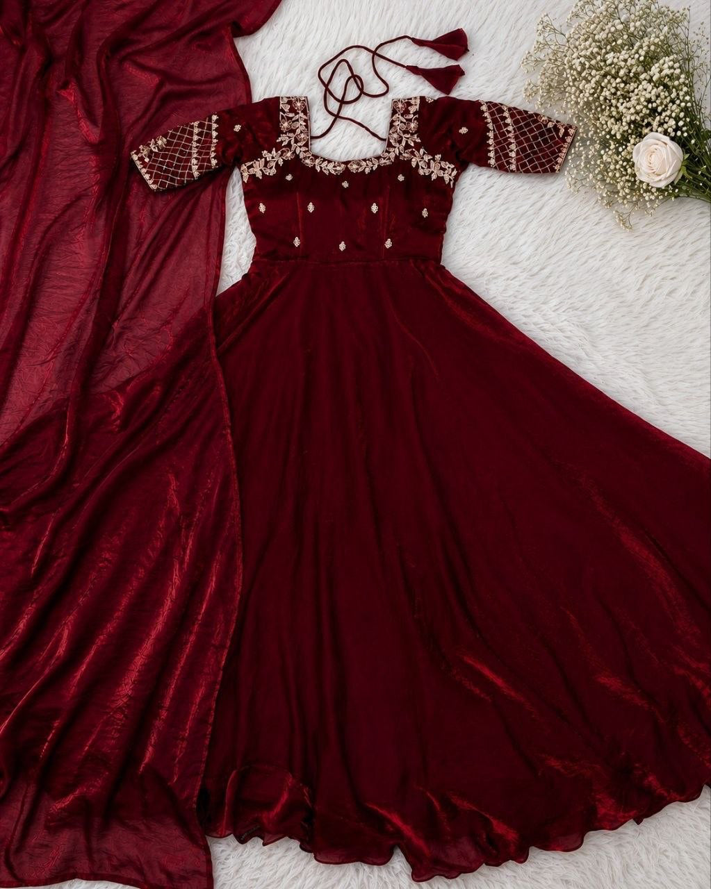 Anarkali  "Kalki" - Bordeaux