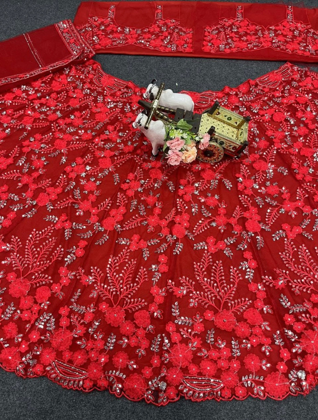Lehenga collection "Sarodja" - Rouge Taille 38