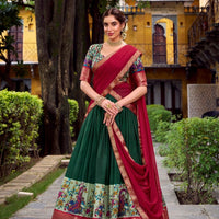 Lehenga « Krishika » - Vert