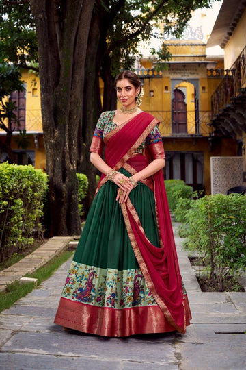 Lehenga « Krishika » - Vert