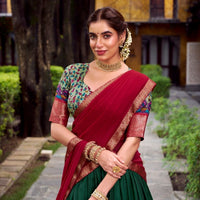 Lehenga « Krishika » - Vert