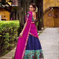 Lehenga « Krishika » - Bleu