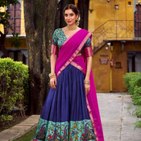 Lehenga « Krishika » - Bleu