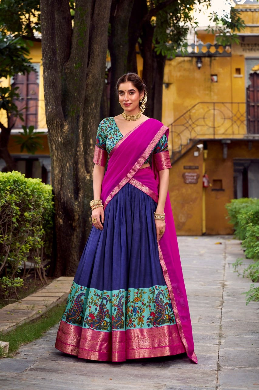 Lehenga « Krishika » - Bleu