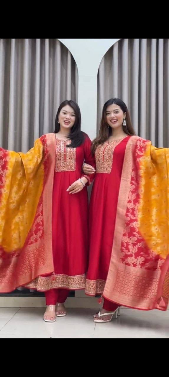 Anarkali/Robe Collection "Akshara 2 Anarkali" - Rouge