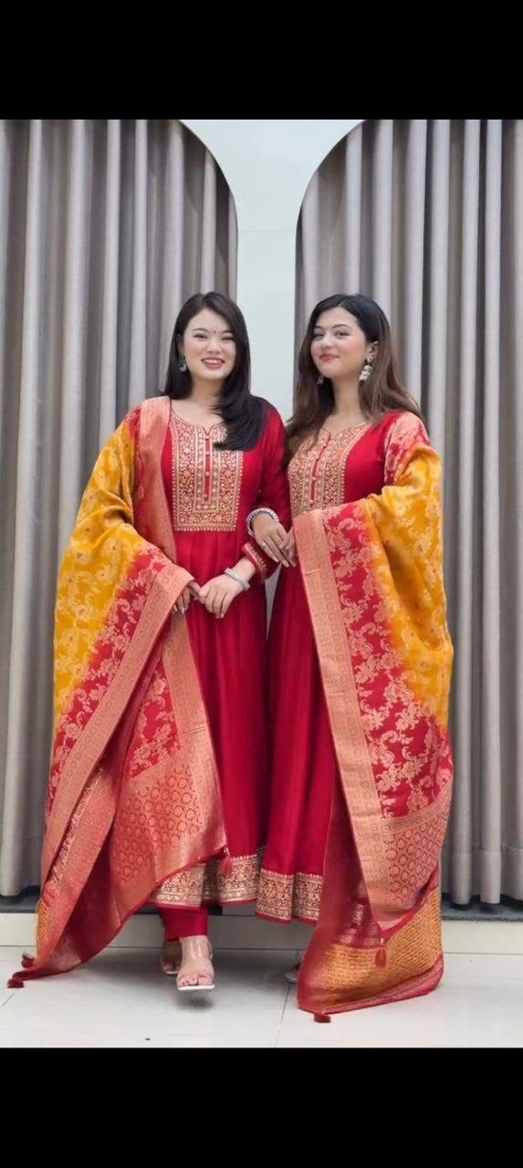 Anarkali/Robe Collection "Akshara 2 Anarkali" - Rouge