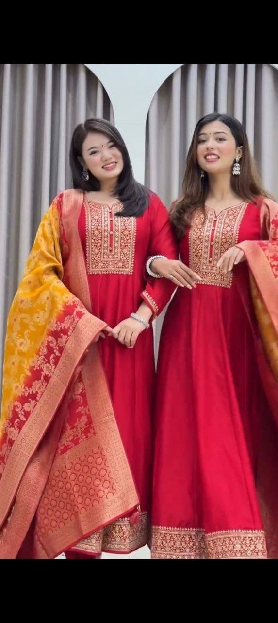 Anarkali/Robe Collection "Akshara 2 Anarkali" - Rouge