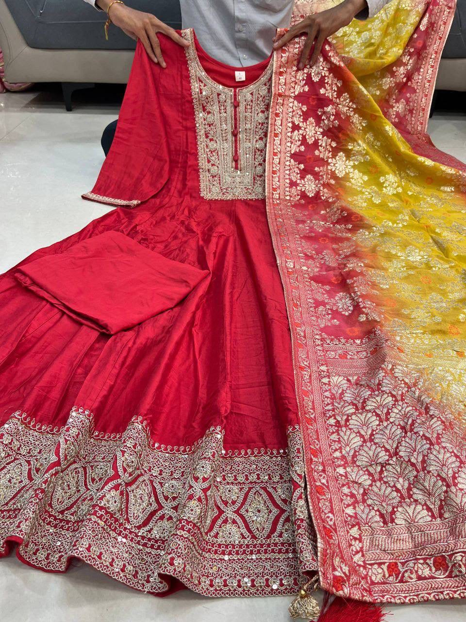 Anarkali/Robe Collection "Akshara 2 Anarkali" - Rouge