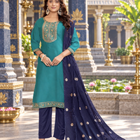 Punjabi "Vindaya" - Bleu vert