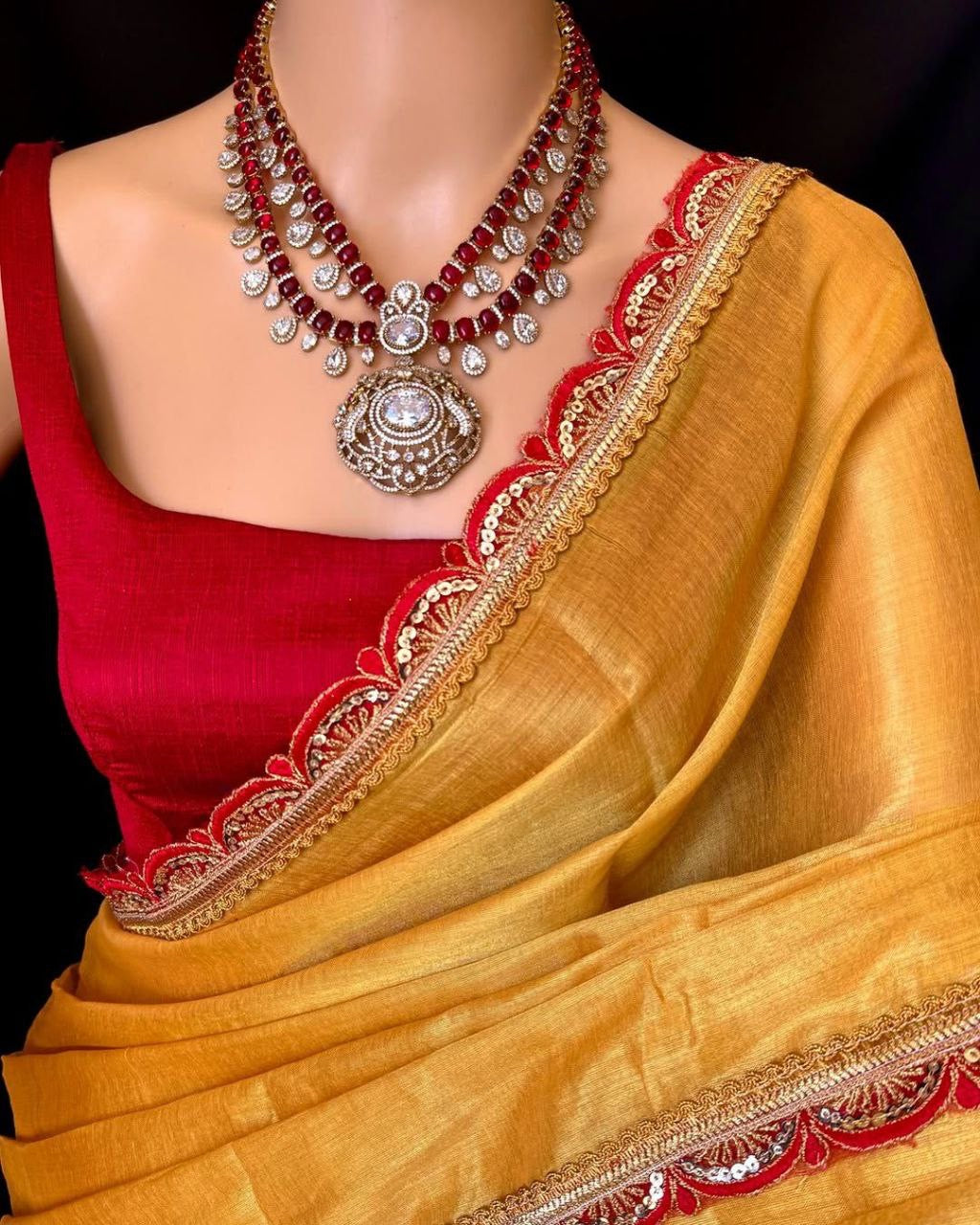 Sari "Shamila" - Jaune