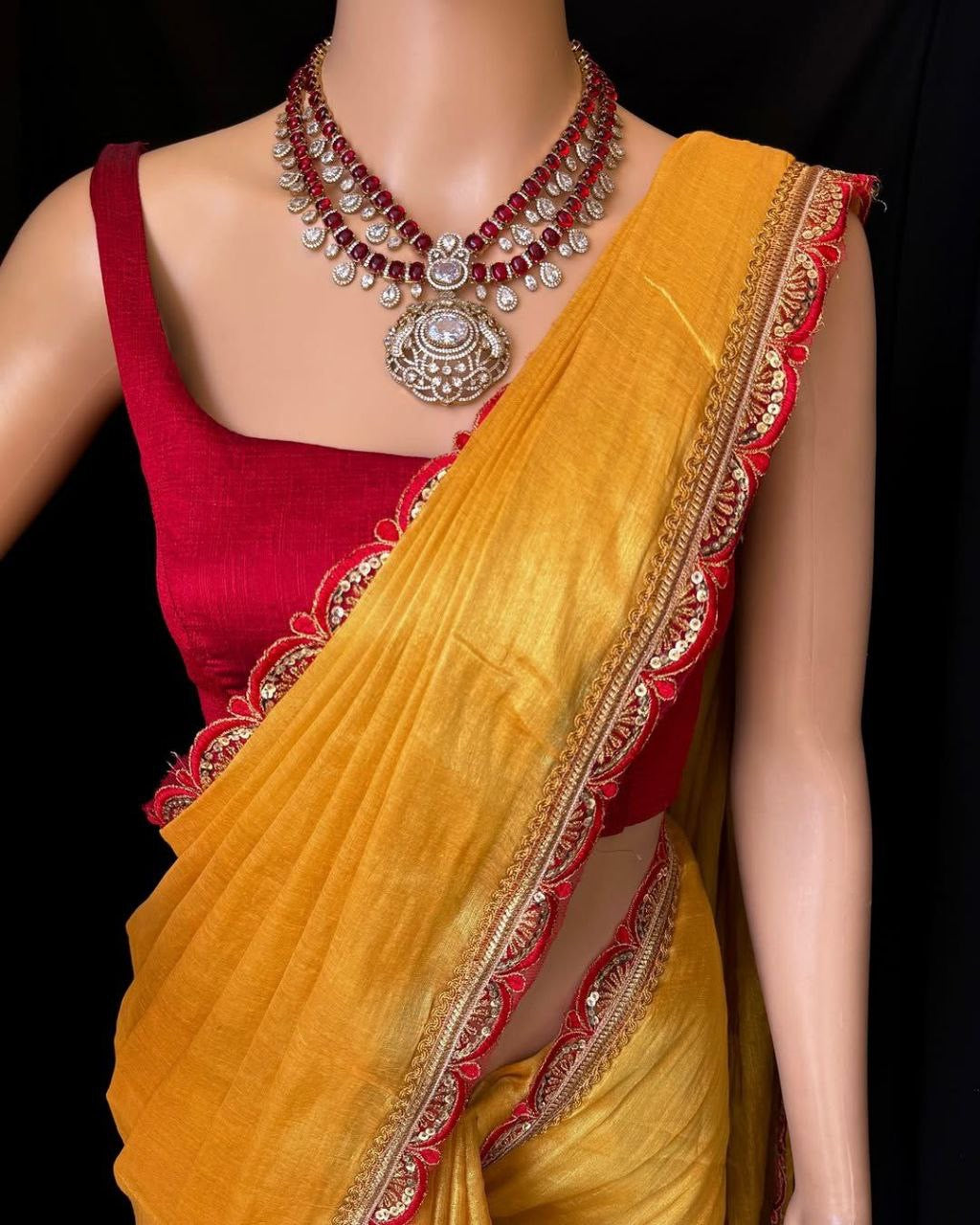 Sari "Shamila" - Jaune