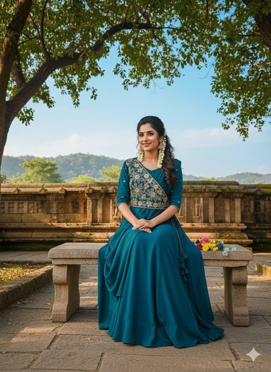 Anarkali Collection "Meenakari" - Bleu