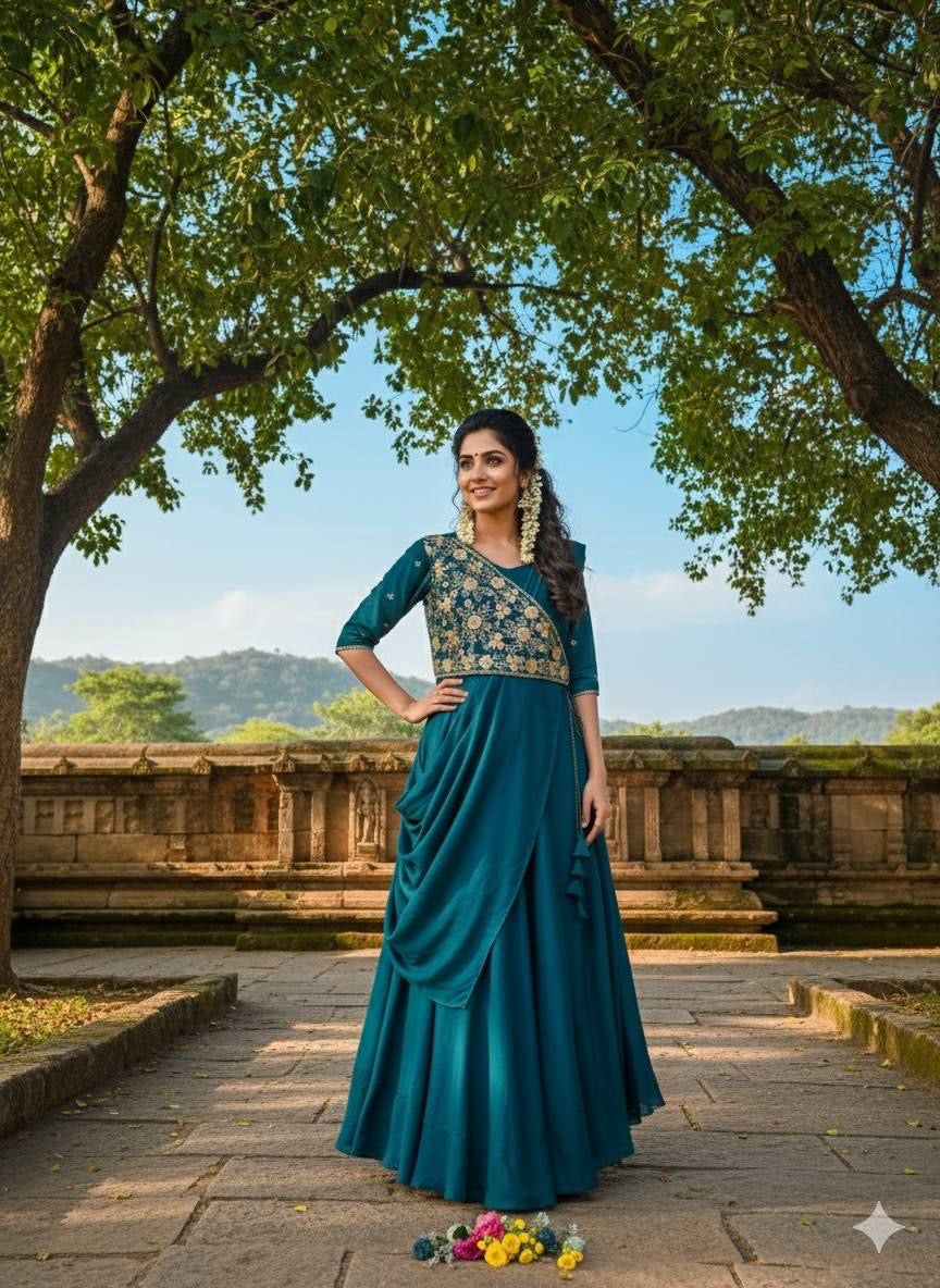 Anarkali Collection "Meenakari" - Bleu