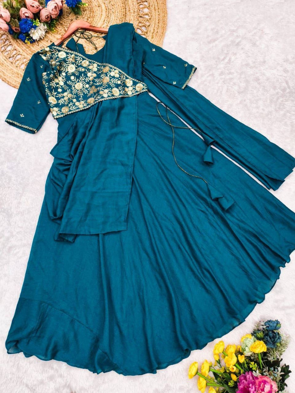 Anarkali Collection "Meenakari" - Bleu