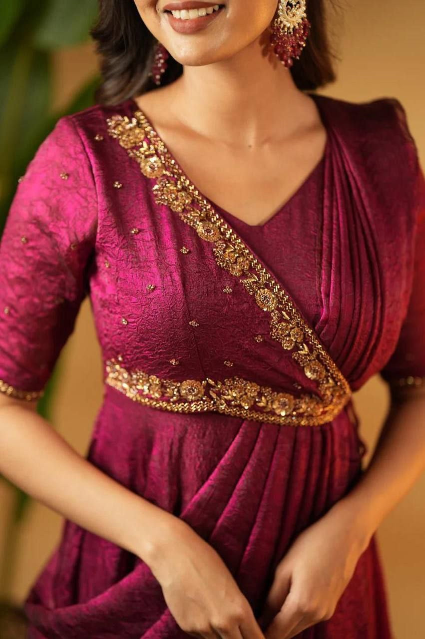 Anarkali Collection "Meenakari" - Bordeaux
