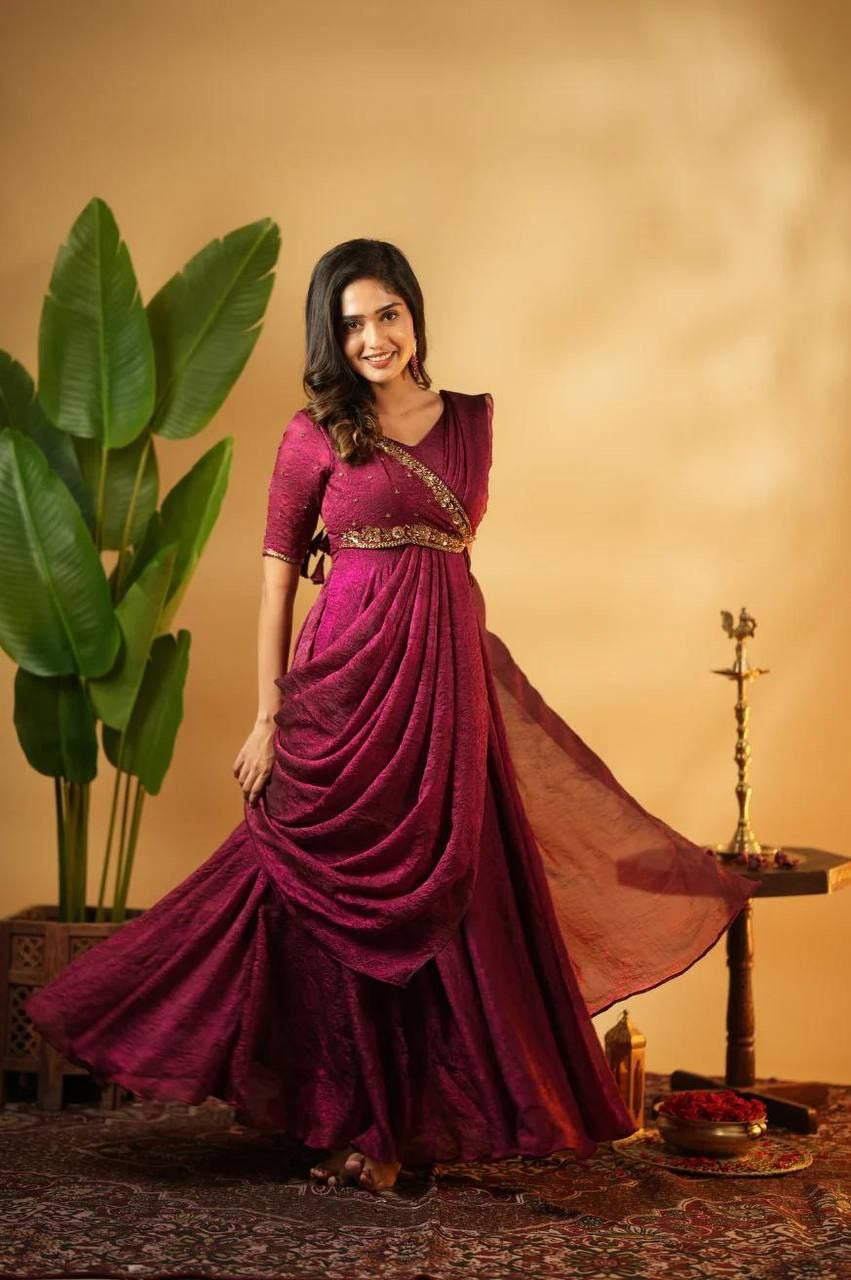 Anarkali Collection "Meenakari" - Bordeaux