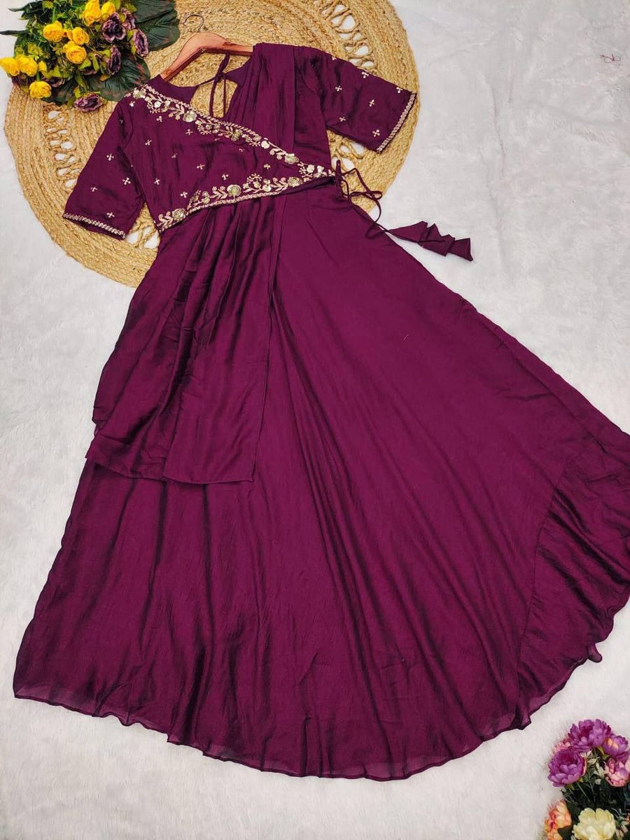 Anarkali Collection "Meenakari" - Bordeaux
