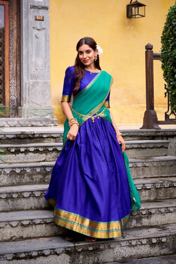 Lehenga collection "Harvani" - Bleu royal