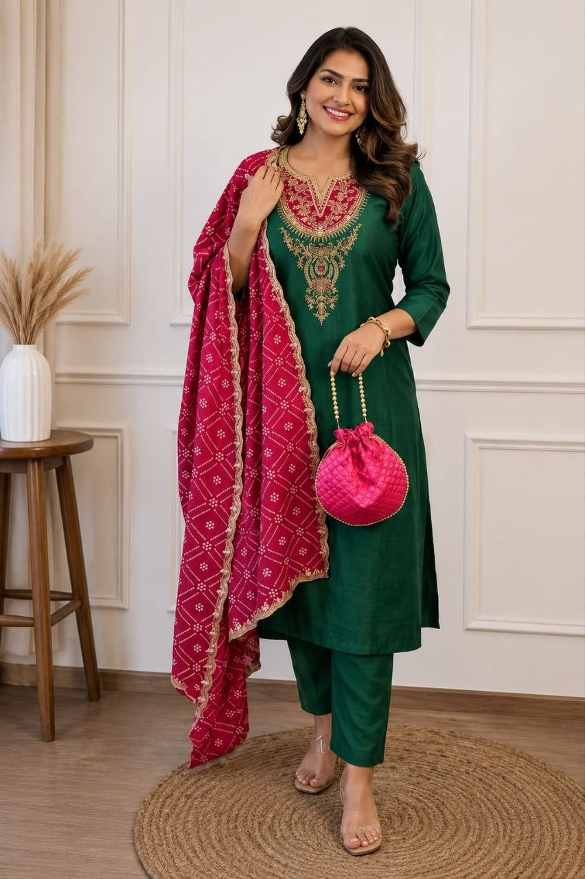 Punjabi "Neeta" - Vert bouteille