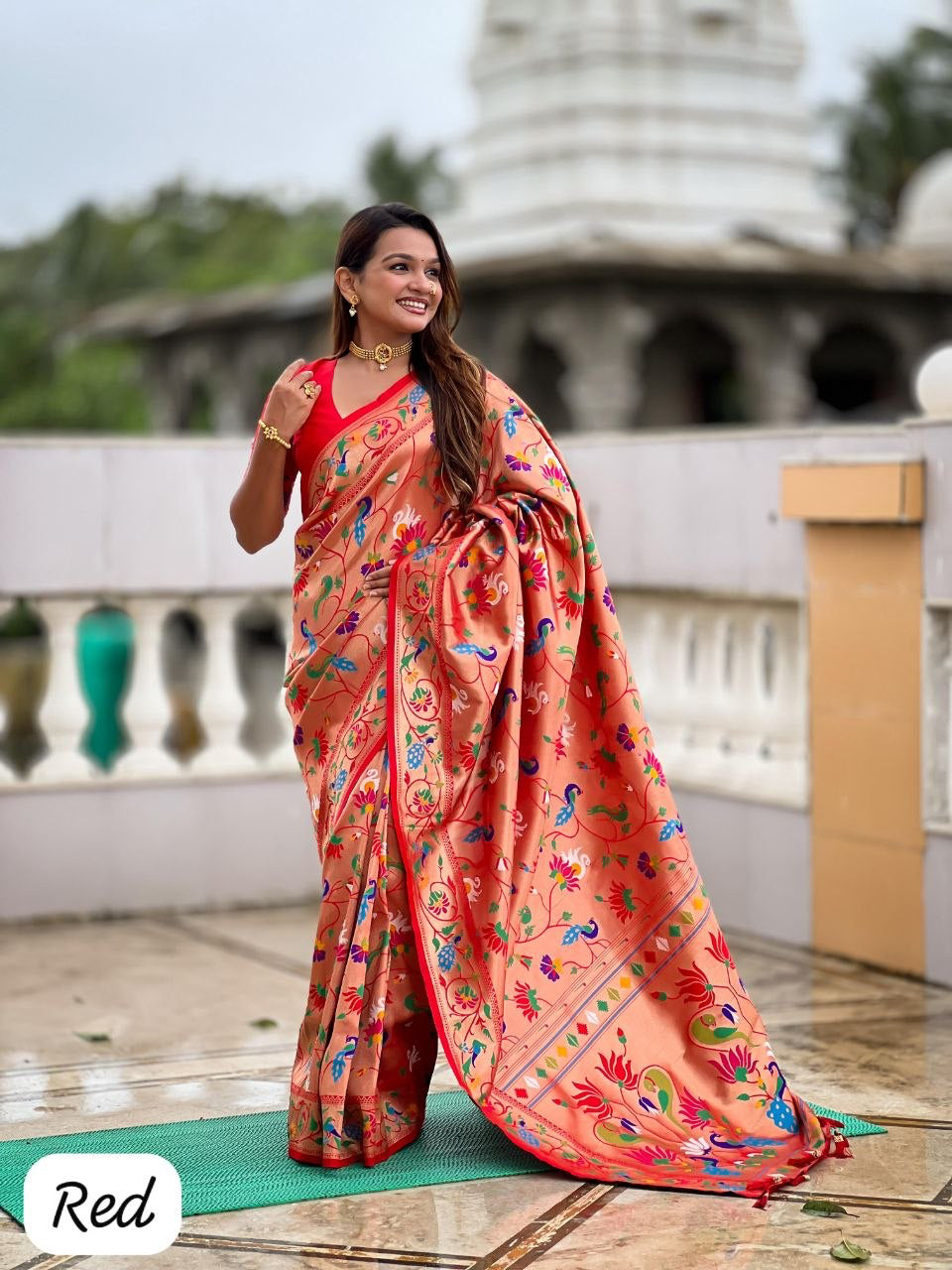 Sari "Kanji" - Rouge