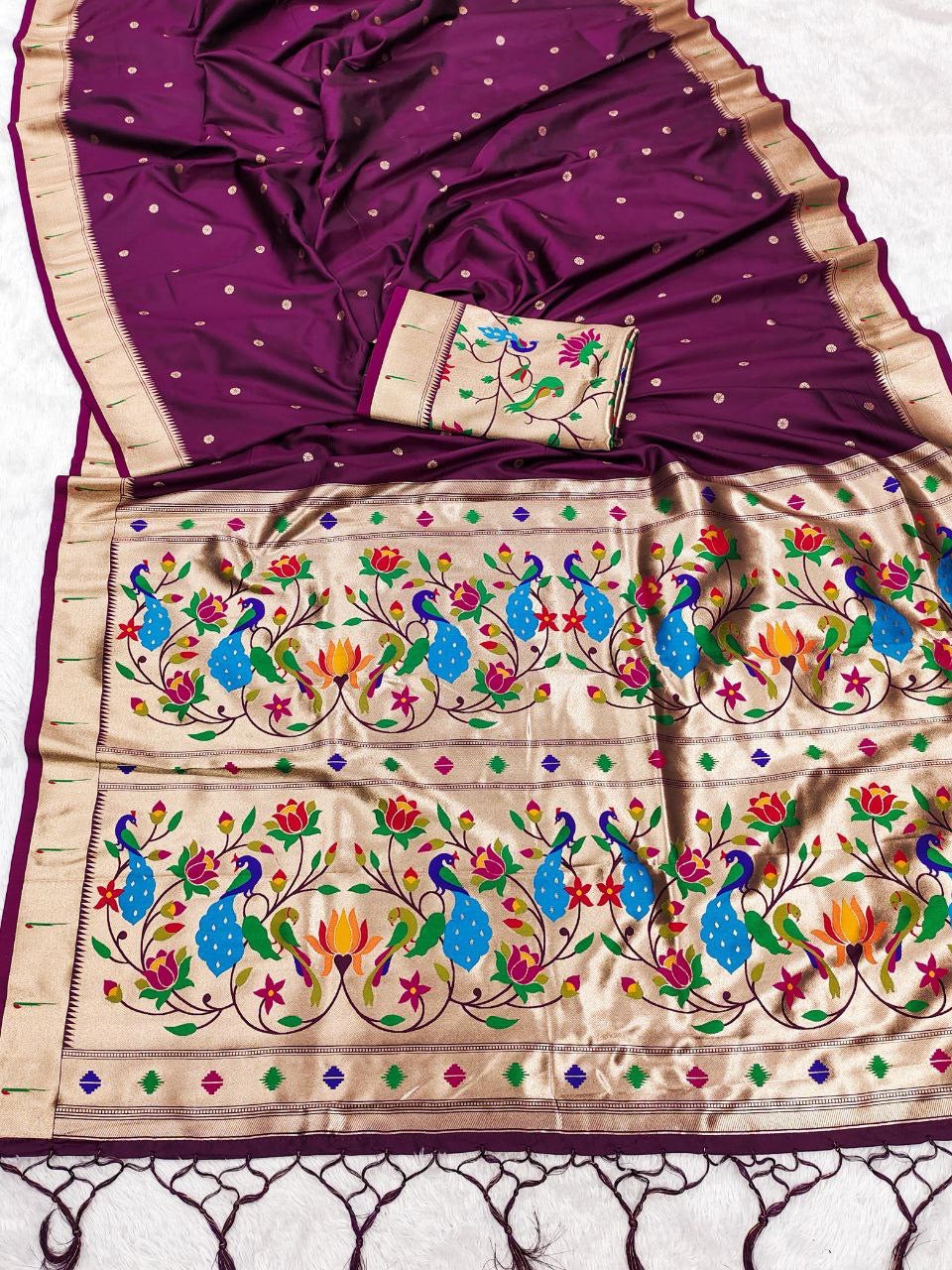 Sari "Shakila" - Violet prune