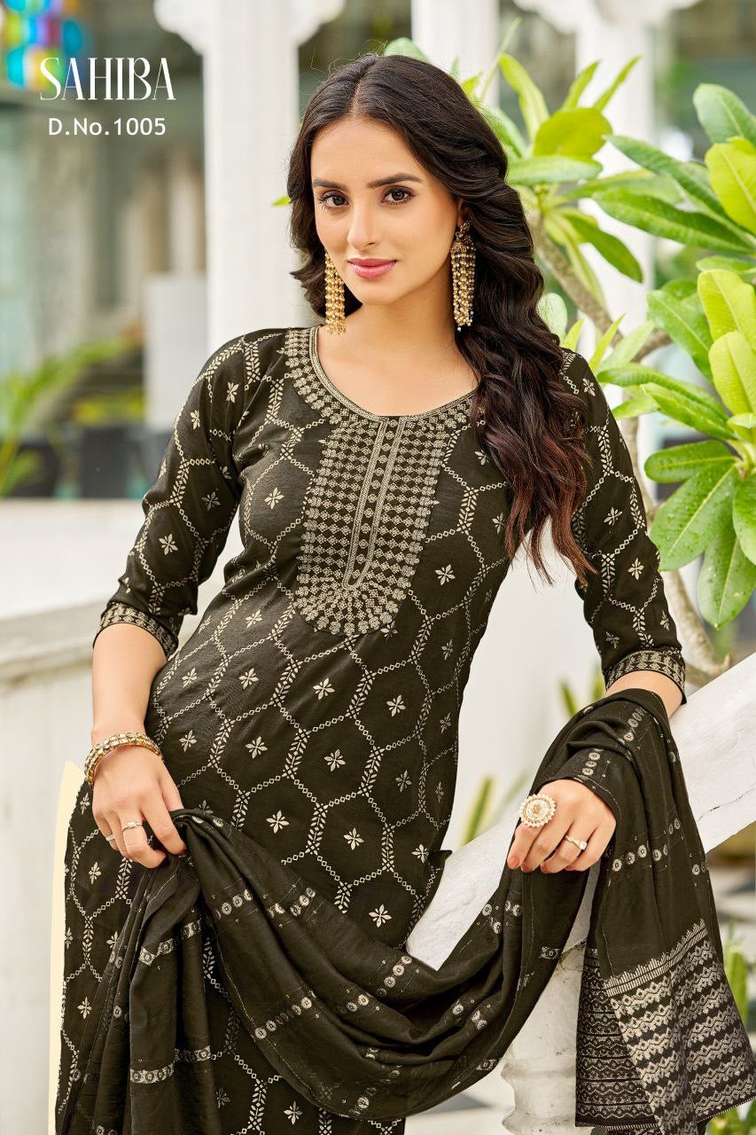 Punjabi "Sahiba" - Vert kaki