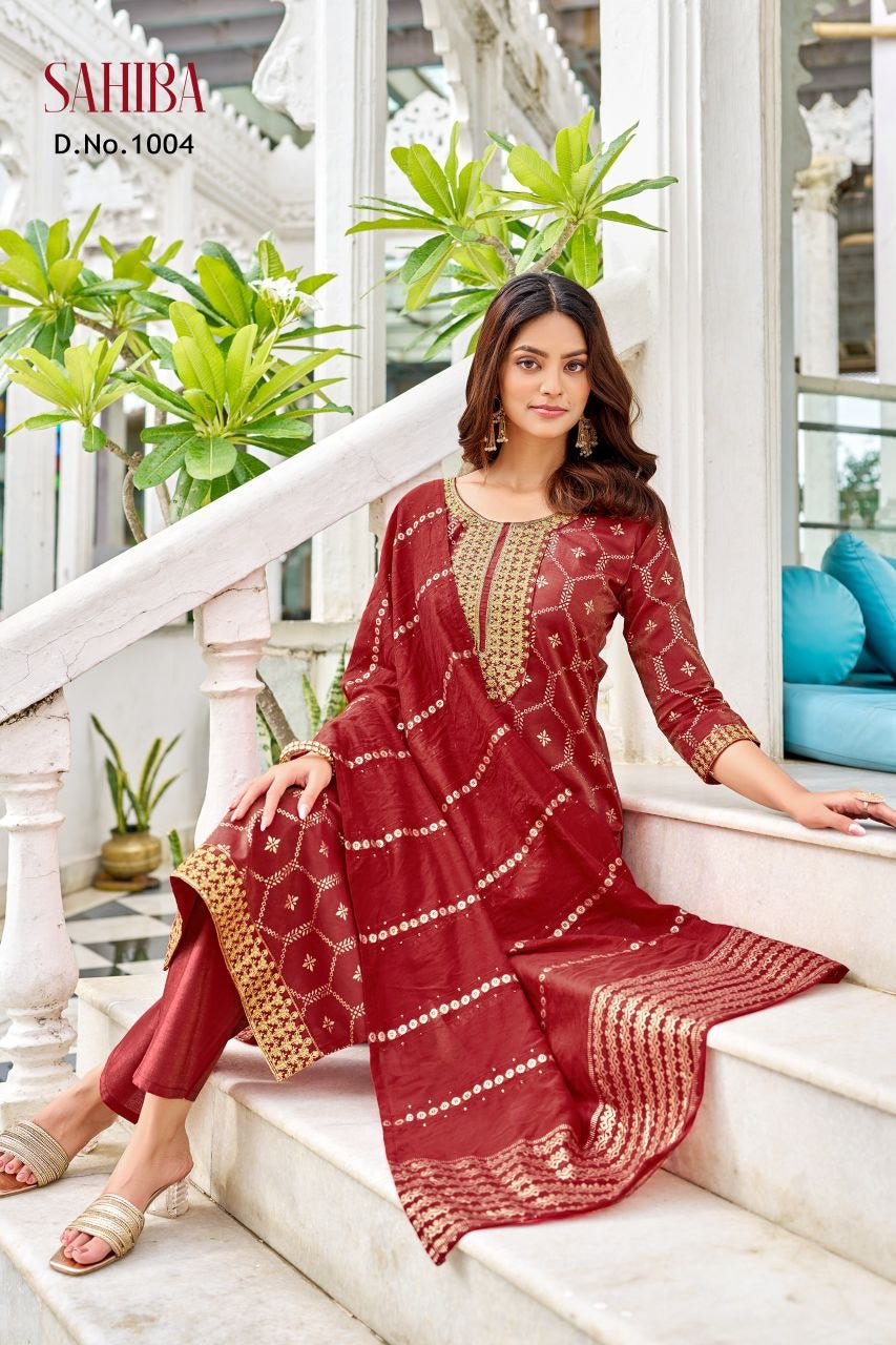 Punjabi "Sahiba" - Rouge bordeaux