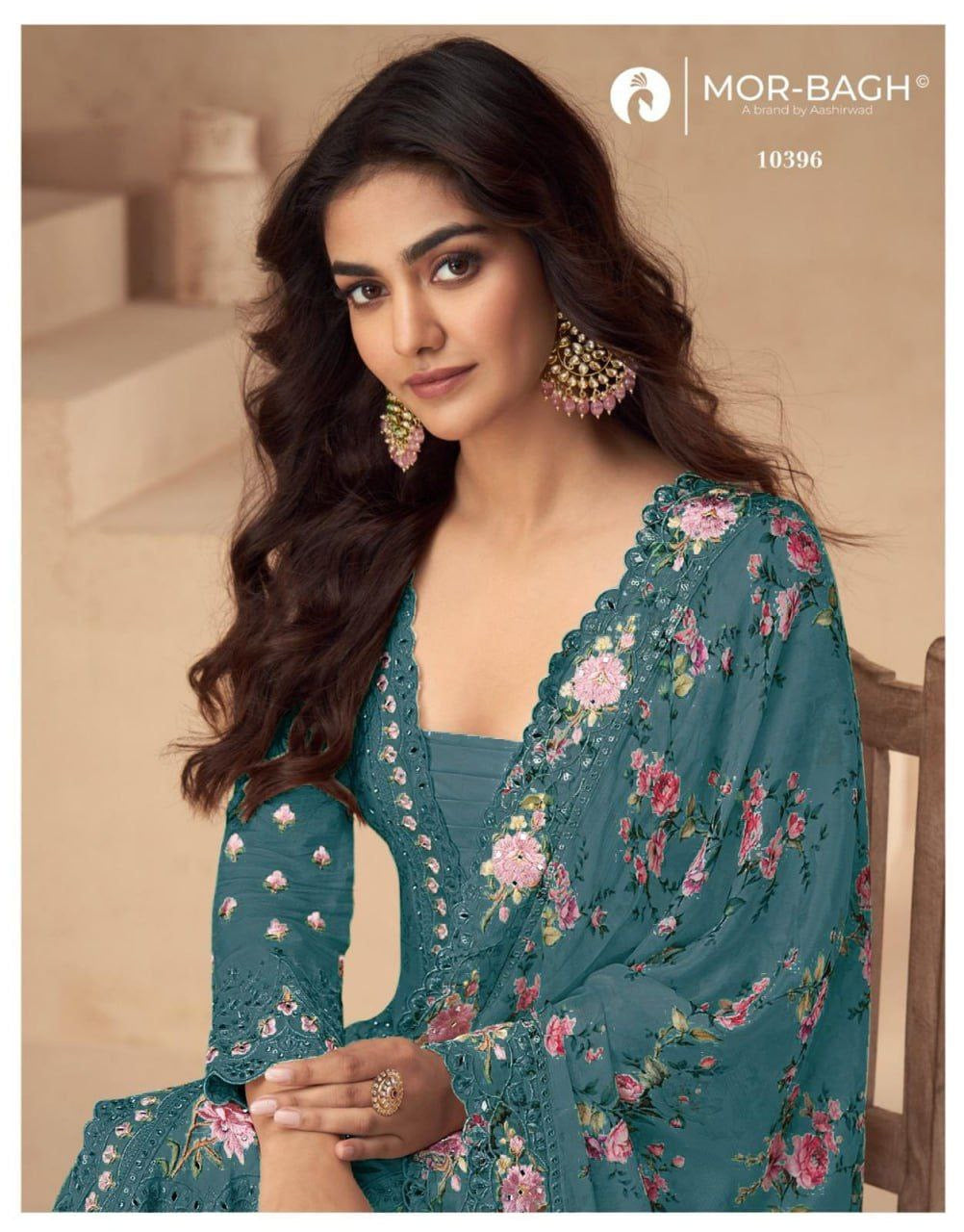 Punjabi "Mila" - Bleu vert profond