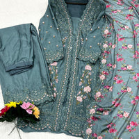 Punjabi "Mila" - Bleu vert profond