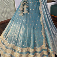 Lehenga collection "Riya" - Bleu gris