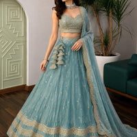 Lehenga collection "Riya" - Bleu gris