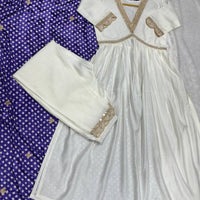 Anarkali Collection "Saneela" - Blanc/Bleu