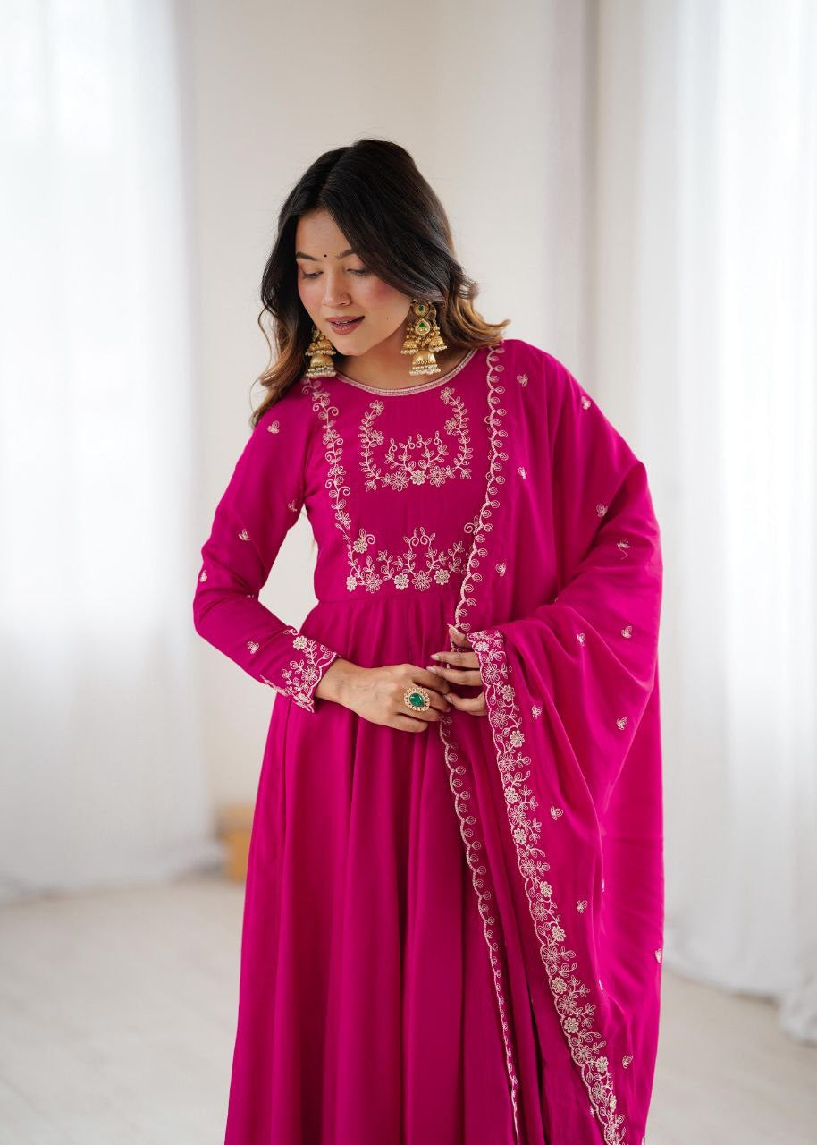 Anarkali Collection "Premala" - Rose fuschia