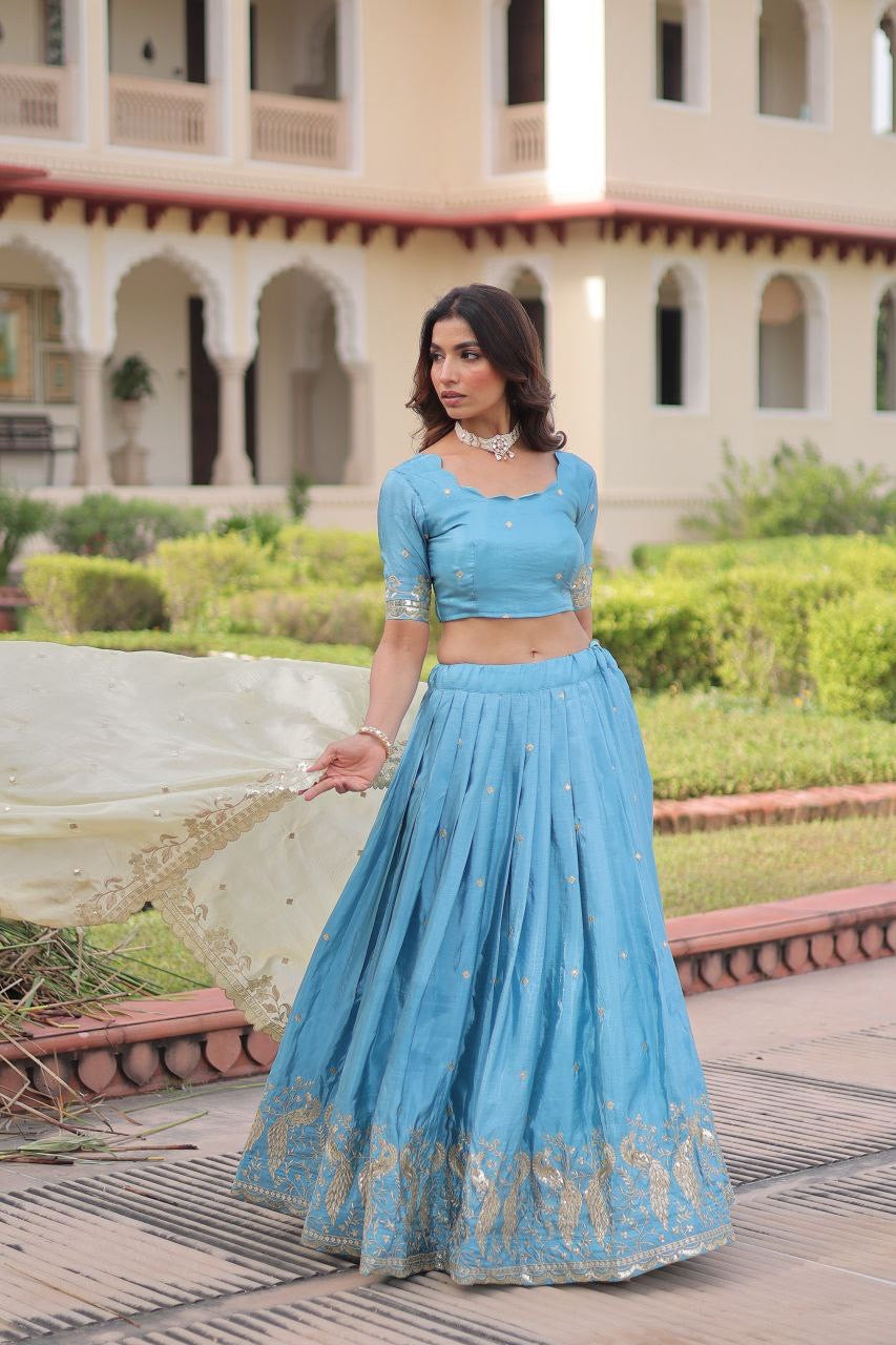 Lehenga collection "Ishkaa" - Bleu