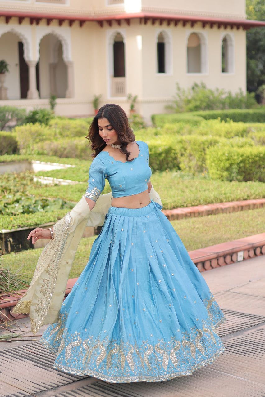 Lehenga collection "Ishkaa" - Bleu