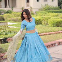 Lehenga collection "Ishkaa" - Bleu