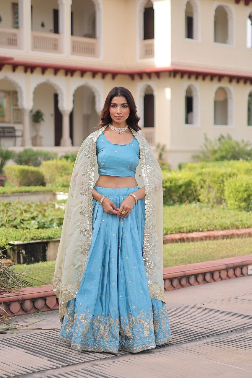 Lehenga collection "Ishkaa" - Bleu