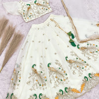 Lehenga Fille collection "Samya" - Blanc cassé