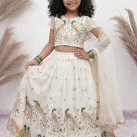 Lehenga Fille collection "Samya" - Blanc cassé
