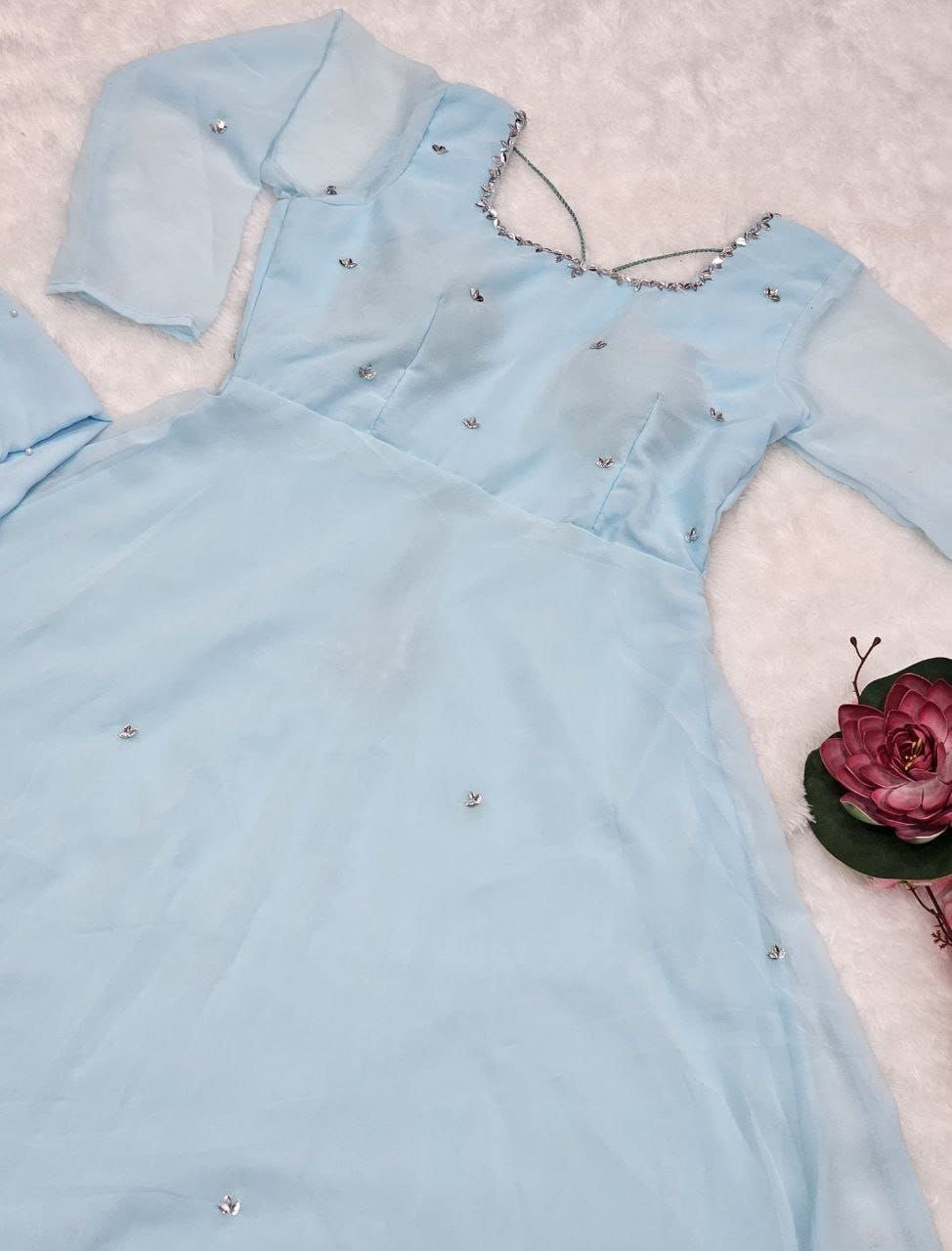 Anarkali Collection "Baleetha" - Bleu pastel