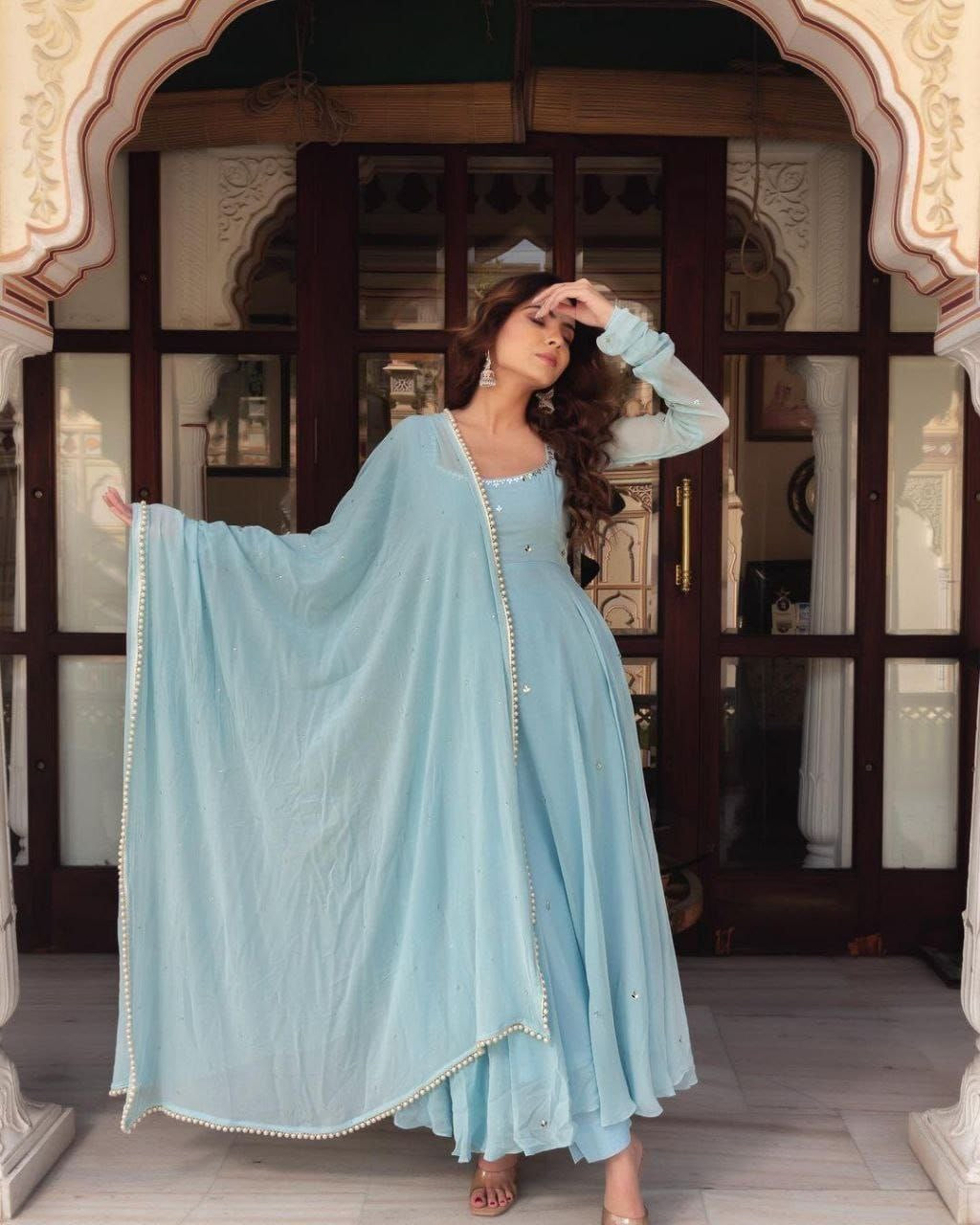 Anarkali Collection "Baleetha" - Bleu pastel