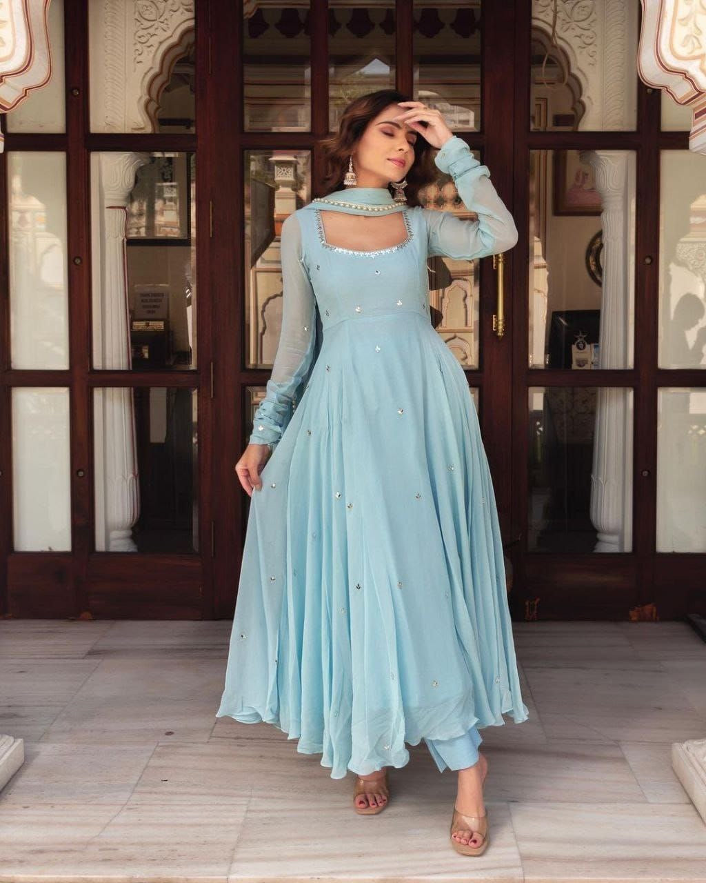 Anarkali Collection "Baleetha" - Bleu pastel