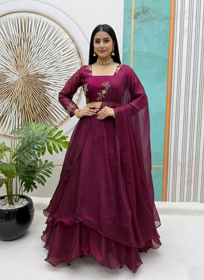 Lehenga Collection "Vimala" - Prune