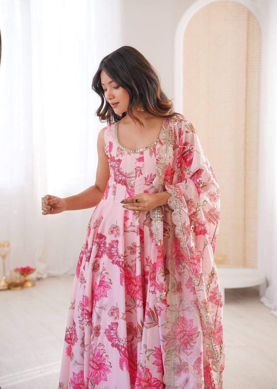 Anarkali Collection "Naneeka" - Rose