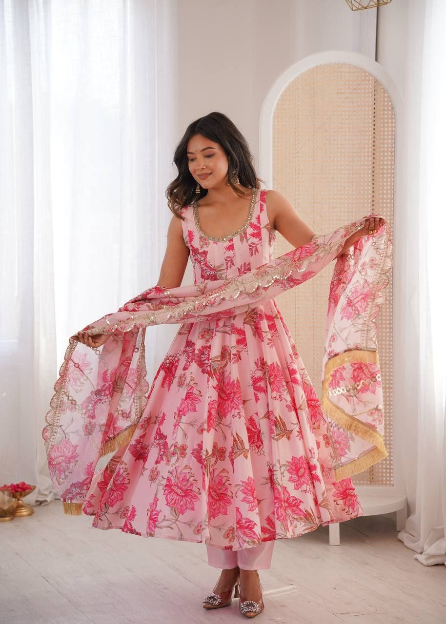 Anarkali Collection "Naneeka" - Rose