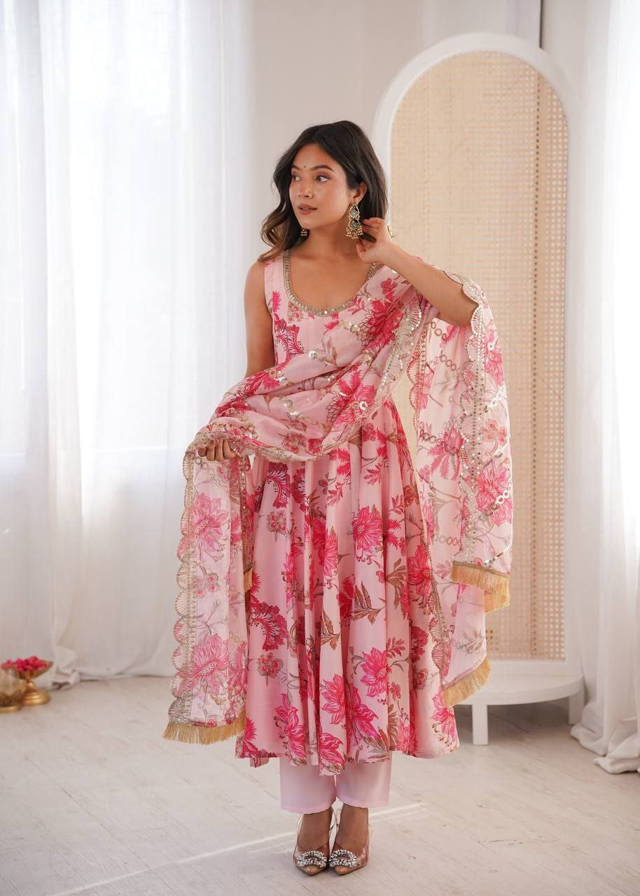 Anarkali Collection "Naneeka" - Rose