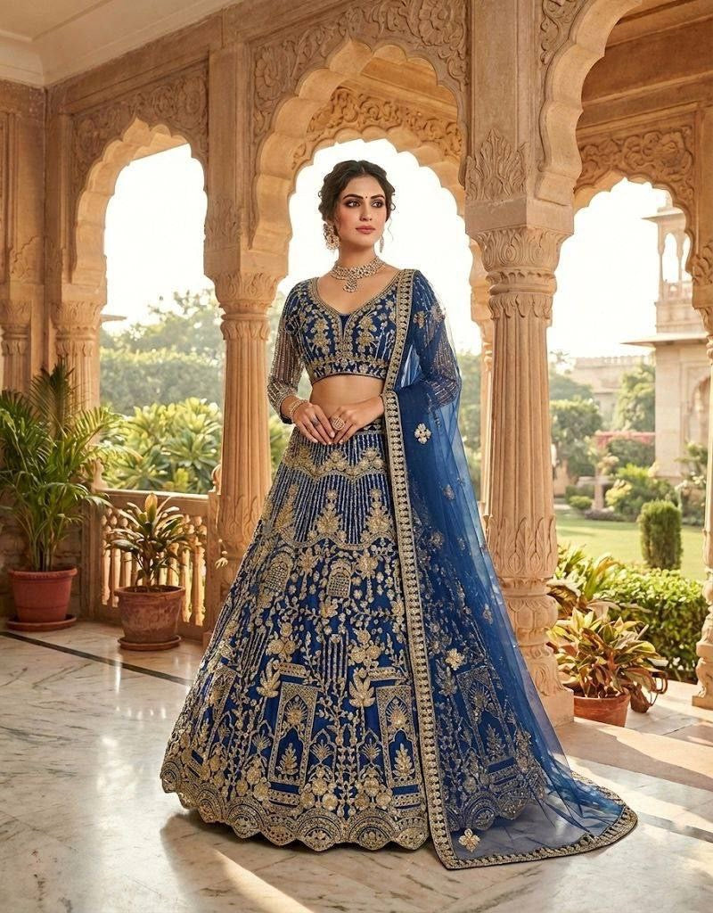 Lehenga collection "Shadiri" - Bleu roi