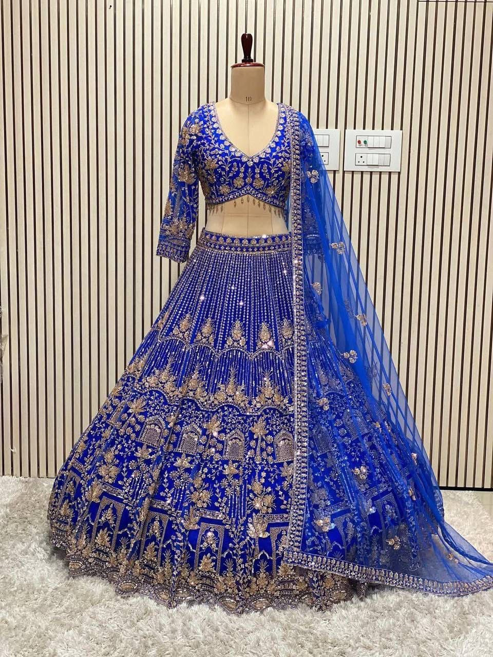 Lehenga collection "Shadiri" - Bleu roi