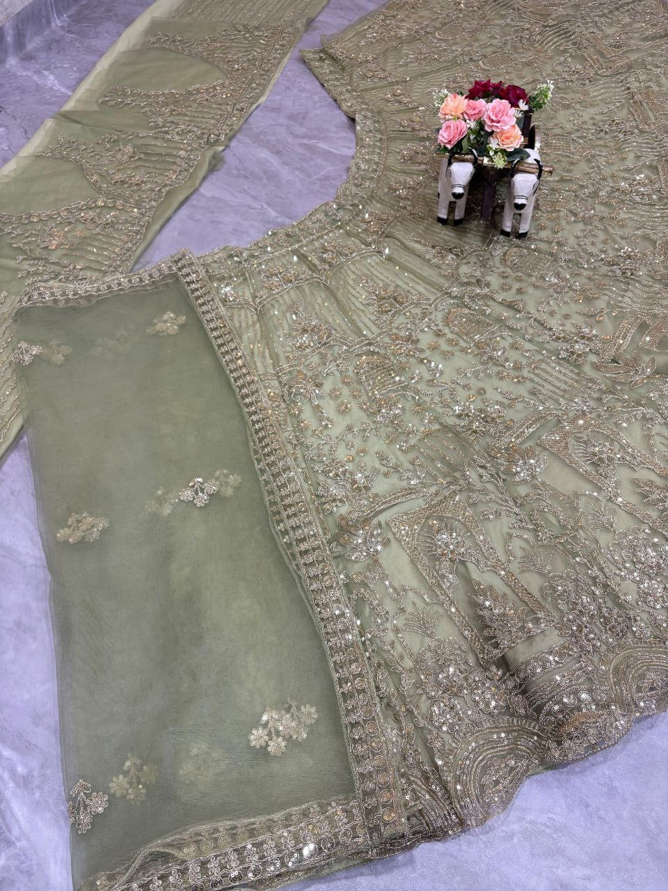 Lehenga collection "Shadiri" - Vert d’eau